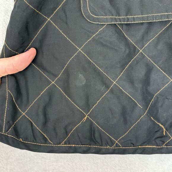 Vtg Hunt Club Silk Quilted Vest Womens Large Black Equestrian Barn Chore Preppy - Picture 7 of 15